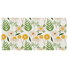 Flower White Pattern Floral Nature Banner And Sign 4  X 2  by Wegoenart