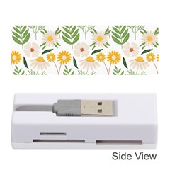 Flower White Pattern Floral Nature Memory Card Reader (stick) by Wegoenart