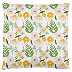 Flower White Pattern Floral Nature Large Cushion Case (two Sides) by Wegoenart