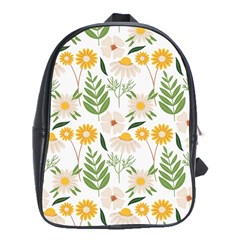 Flower White Pattern Floral Nature School Bag (xl) by Wegoenart