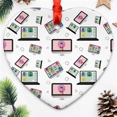 Computer Technology Communication Heart Ornament (two Sides) by Wegoenart