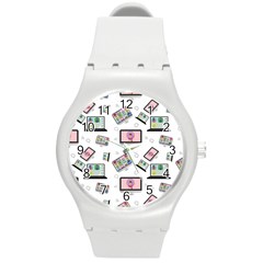 Computer Technology Communication Round Plastic Sport Watch (m) by Wegoenart