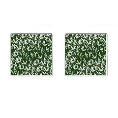 Leaves Pattern Wallpaper Watercolor Cufflinks (square) by Wegoenart