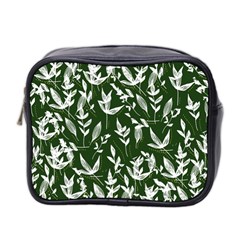 Leaves Pattern Wallpaper Watercolor Mini Toiletries Bag (two Sides) by Wegoenart