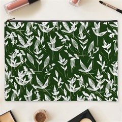 Leaves Pattern Wallpaper Watercolor Cosmetic Bag (xxxl) by Wegoenart