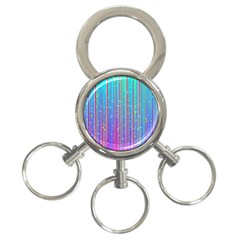 Blue Magenta Speckles Line 3-ring Key Chain by Wegoenart