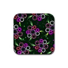 Floral Pattern Non Seamless Flower Rubber Coaster (Square)