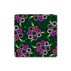 Floral Pattern Non Seamless Flower Square Magnet by Wegoenart