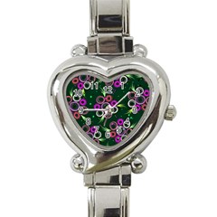 Floral Pattern Non Seamless Flower Heart Italian Charm Watch