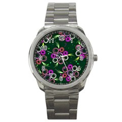 Floral Pattern Non Seamless Flower Sport Metal Watch