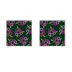 Floral Pattern Non Seamless Flower Cufflinks (Square)