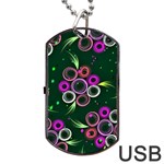 Floral Pattern Non Seamless Flower Dog Tag USB Flash (One Side) Front