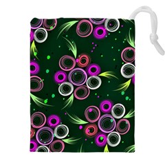 Floral Pattern Non Seamless Flower Drawstring Pouch (4xl) by Wegoenart