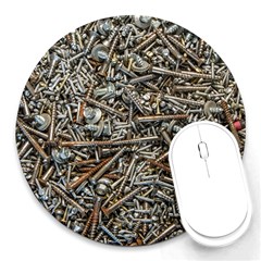 Screws Scrap Metal Rusted Screw Art Round Mousepads