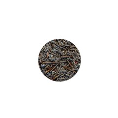 Screws Scrap Metal Rusted Screw Art 1  Mini Buttons