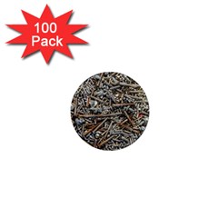 Screws Scrap Metal Rusted Screw Art 1  Mini Magnets (100 Pack)  by Wegoenart