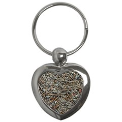 Screws Scrap Metal Rusted Screw Art Key Chain (heart) by Wegoenart