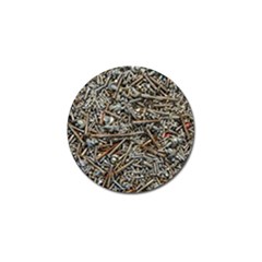 Screws Scrap Metal Rusted Screw Art Golf Ball Marker (10 Pack) by Wegoenart