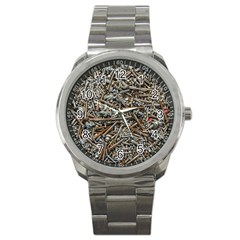 Screws Scrap Metal Rusted Screw Art Sport Metal Watch