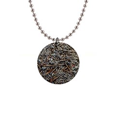 Screws Scrap Metal Rusted Screw Art 1  Button Necklace