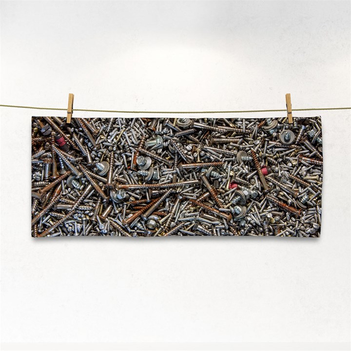 Screws Scrap Metal Rusted Screw Art Hand Towel