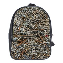 Screws Scrap Metal Rusted Screw Art School Bag (Large)