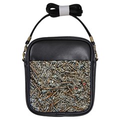 Screws Scrap Metal Rusted Screw Art Girls Sling Bag