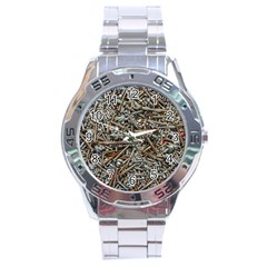 Screws Scrap Metal Rusted Screw Art Stainless Steel Analogue Watch