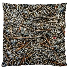 Screws Scrap Metal Rusted Screw Art Large Cushion Case (two Sides) by Wegoenart