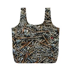 Screws Scrap Metal Rusted Screw Art Full Print Recycle Bag (M)