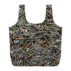 Screws Scrap Metal Rusted Screw Art Full Print Recycle Bag (L)