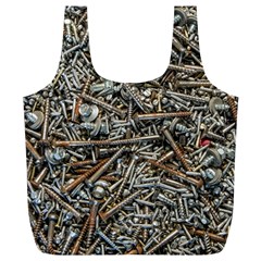 Screws Scrap Metal Rusted Screw Art Full Print Recycle Bag (xl) by Wegoenart