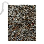 Screws Scrap Metal Rusted Screw Art Drawstring Pouch (4XL) Back