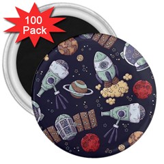 Hand-drawn-pattern-space-elements-collection 3  Magnets (100 Pack)