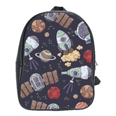 Hand-drawn-pattern-space-elements-collection School Bag (large)