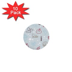 Winter Pattern Background Element 1  Mini Buttons (10 Pack)  by Ravend