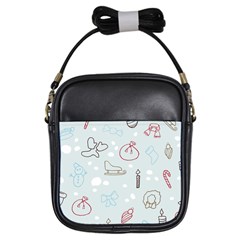 Winter Pattern Background Element Girls Sling Bag by Ravend