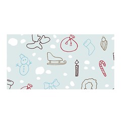 Winter Pattern Background Element Satin Wrap 35  X 70 