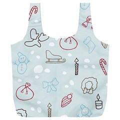 Winter Pattern Background Element Full Print Recycle Bag (xxl) by Ravend