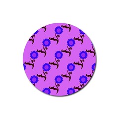 Illustration Flower Floral Design Pattern Rubber Coaster (round) by Ravend