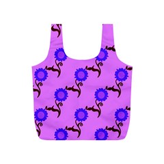 Illustration Flower Floral Design Pattern Full Print Recycle Bag (s) by Ravend