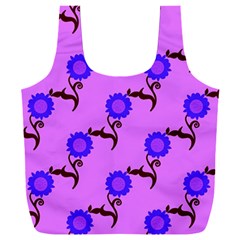 Illustration Flower Floral Design Pattern Full Print Recycle Bag (xxl) by Ravend