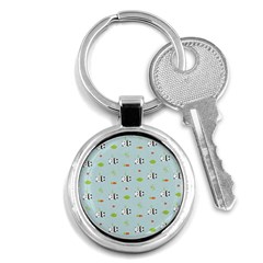 Background Pattern Panda Bamboo Key Chain (round) by Ravend