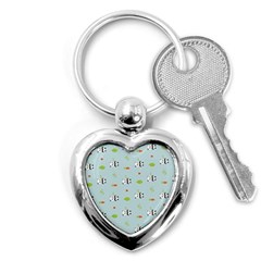 Background Pattern Panda Bamboo Key Chain (heart) by Ravend