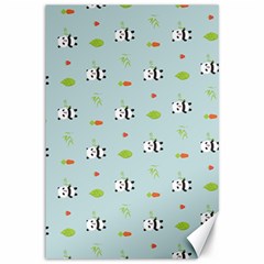 Background Pattern Panda Bamboo Canvas 12  X 18  by Ravend