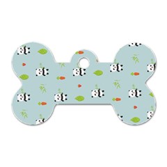 Background Pattern Panda Bamboo Dog Tag Bone (one Side) by Ravend