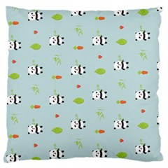 Background Pattern Panda Bamboo Large Cushion Case (one Side) by Ravend