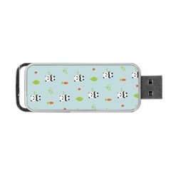 Background Pattern Panda Bamboo Portable Usb Flash (one Side) by Ravend