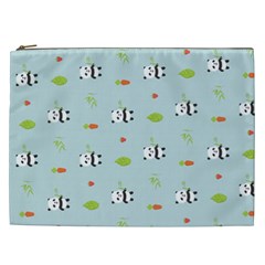 Background Pattern Panda Bamboo Cosmetic Bag (xxl) by Ravend