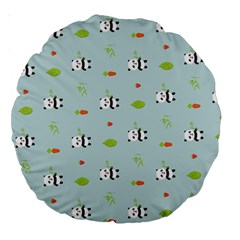 Background Pattern Panda Bamboo Large 18  Premium Round Cushions by Ravend